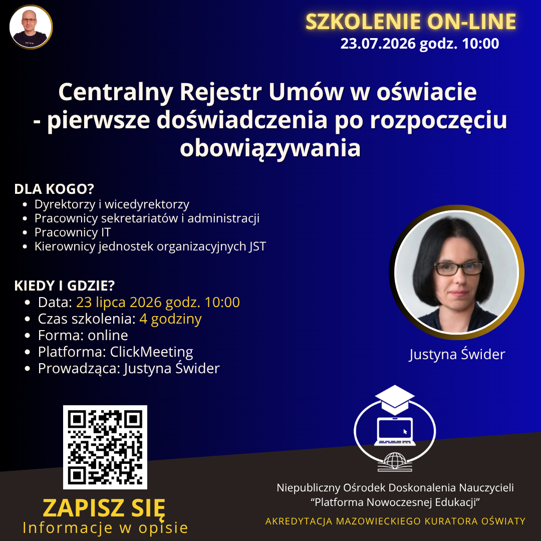 Centralny Rejestr Umów w oświacie - pierwsze doświadczenia po rozpoczęciu obowiązywania.
