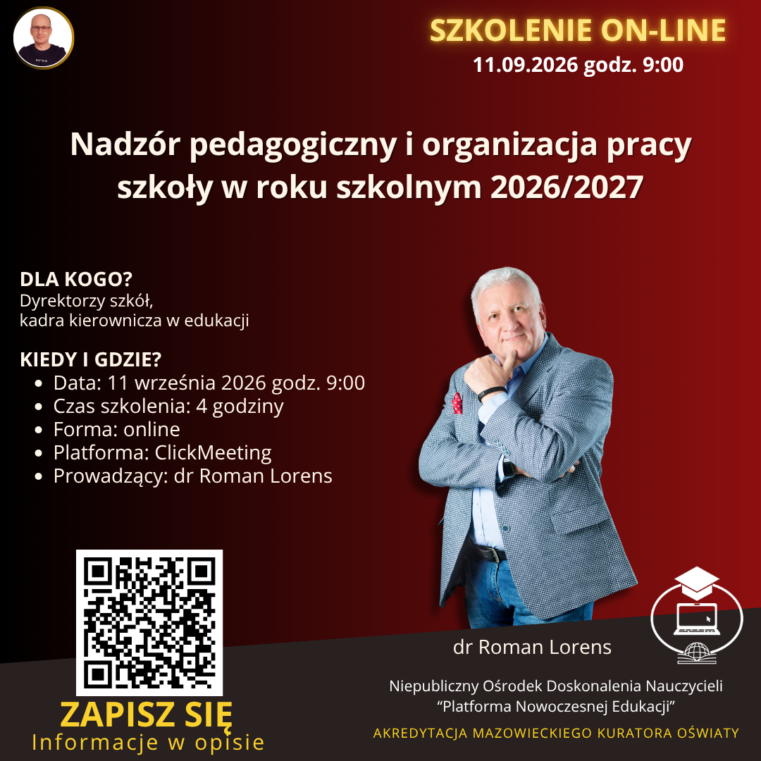 Nadzór pedagogiczny i organizacja pracy szkoły w roku szkolnym 2026/2027.