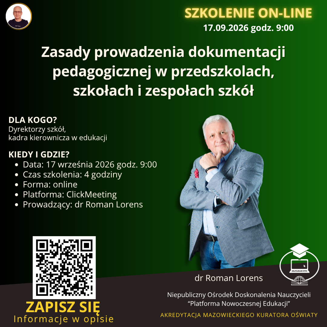 Zasady prowadzenia dokumentacji pedagogicznej w przedszkolach, szkołach i zespołach szkół.