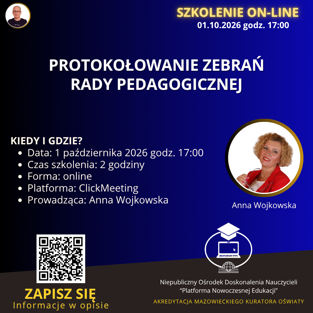 Protokołowanie zebrań rady pedagogicznej.