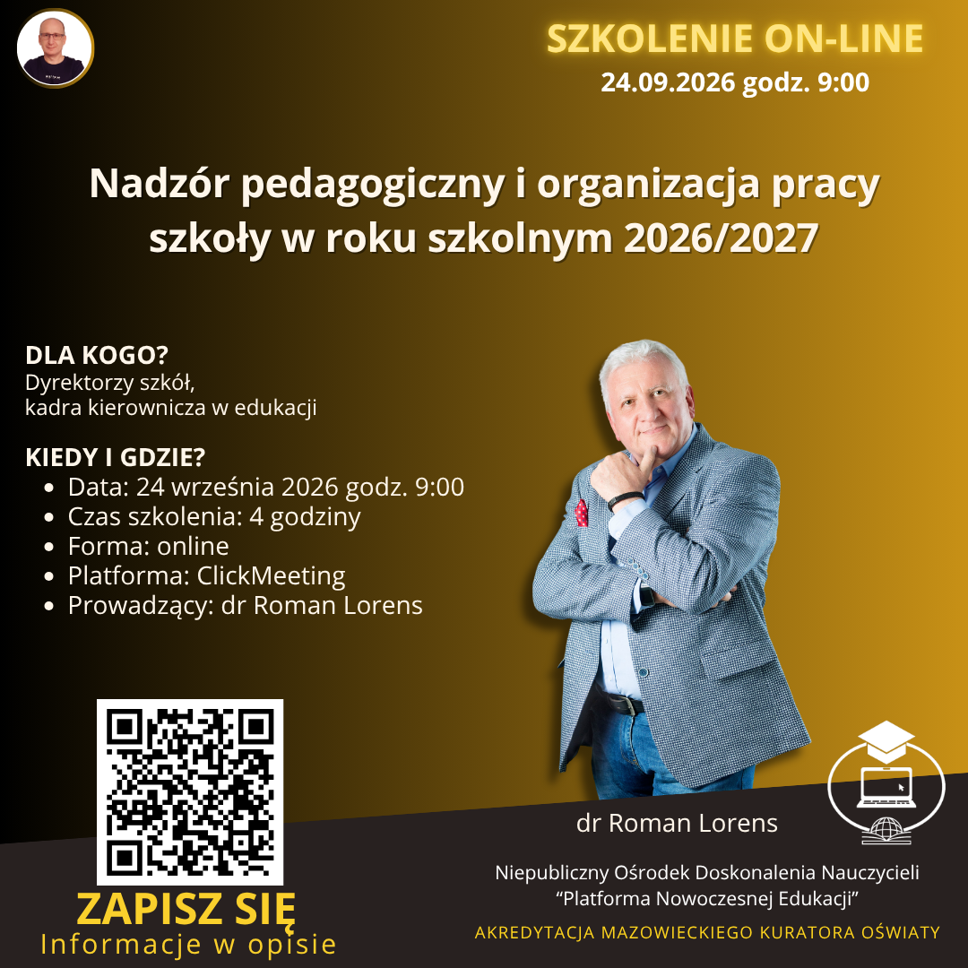 Nadzór pedagogiczny i organizacja pracy szkoły w roku szkolnym 2026/2027.