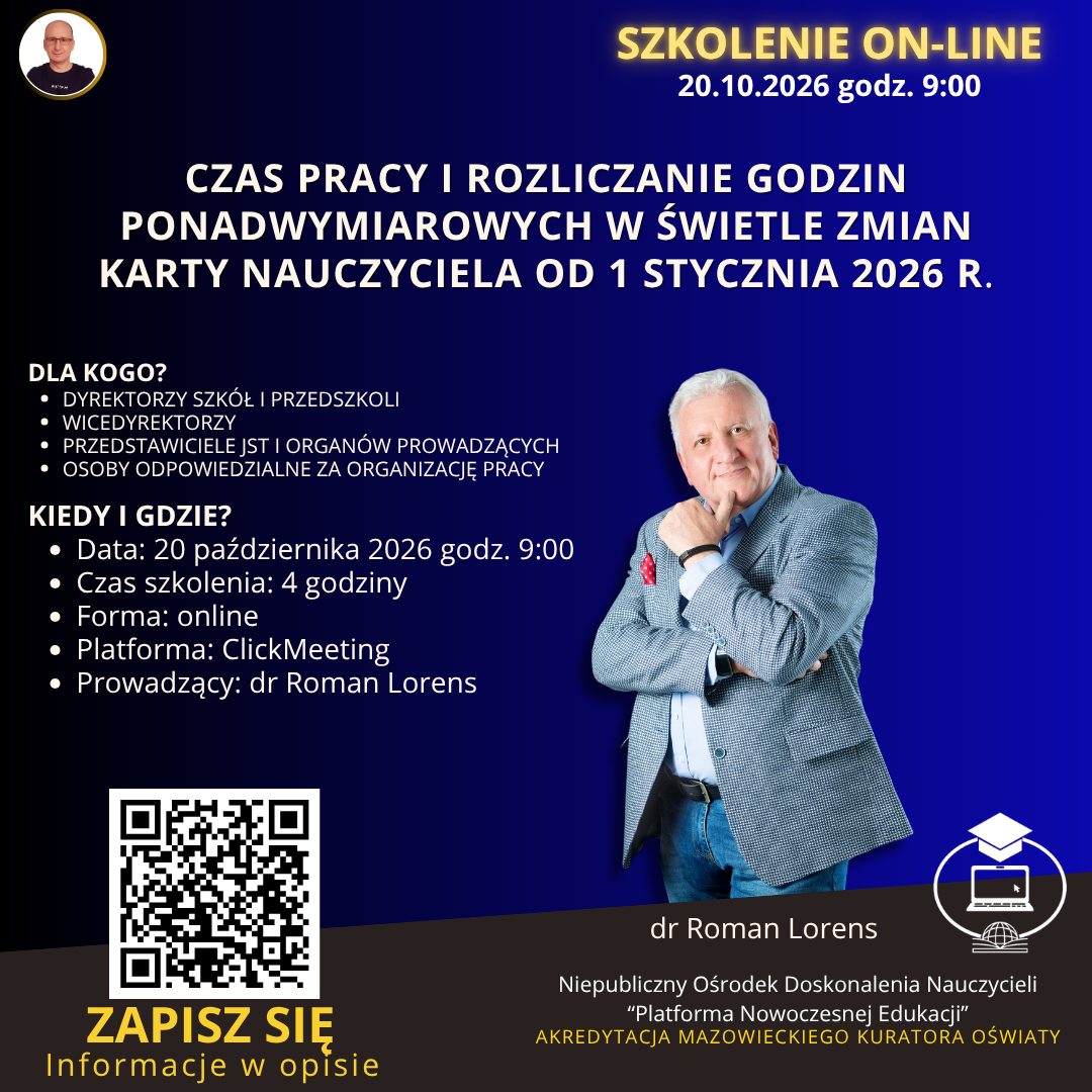 Czas pracy i rozliczanie godzin ponadwymiarowych w świetle zmian Karty Nauczyciela od 1 stycznia 2026 r.