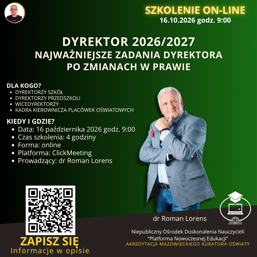 Dyrektor 2026/2027 – najważniejsze zadania dyrektora po zmianach w prawie.