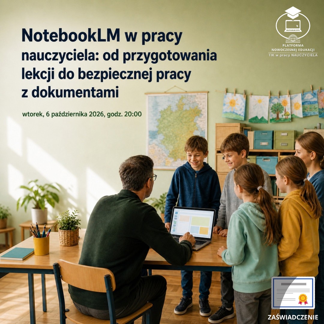 NotebookLM w pracy nauczyciela: od&nbsp;przygotowania lekcji do bezpiecznej pracy z&nbsp;dokumentami.