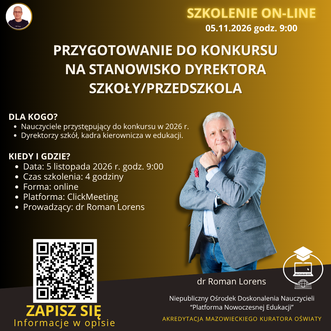 Przygotowanie do konkursu na stanowisko dyrektora szkoły/przedszkola.